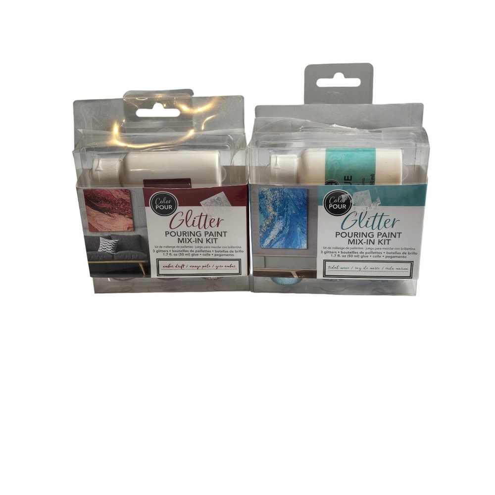 Color Pour Glitter Pouring Paint Mix-In Kit‎ OS Multicolor 2-Pack Craft Supplies